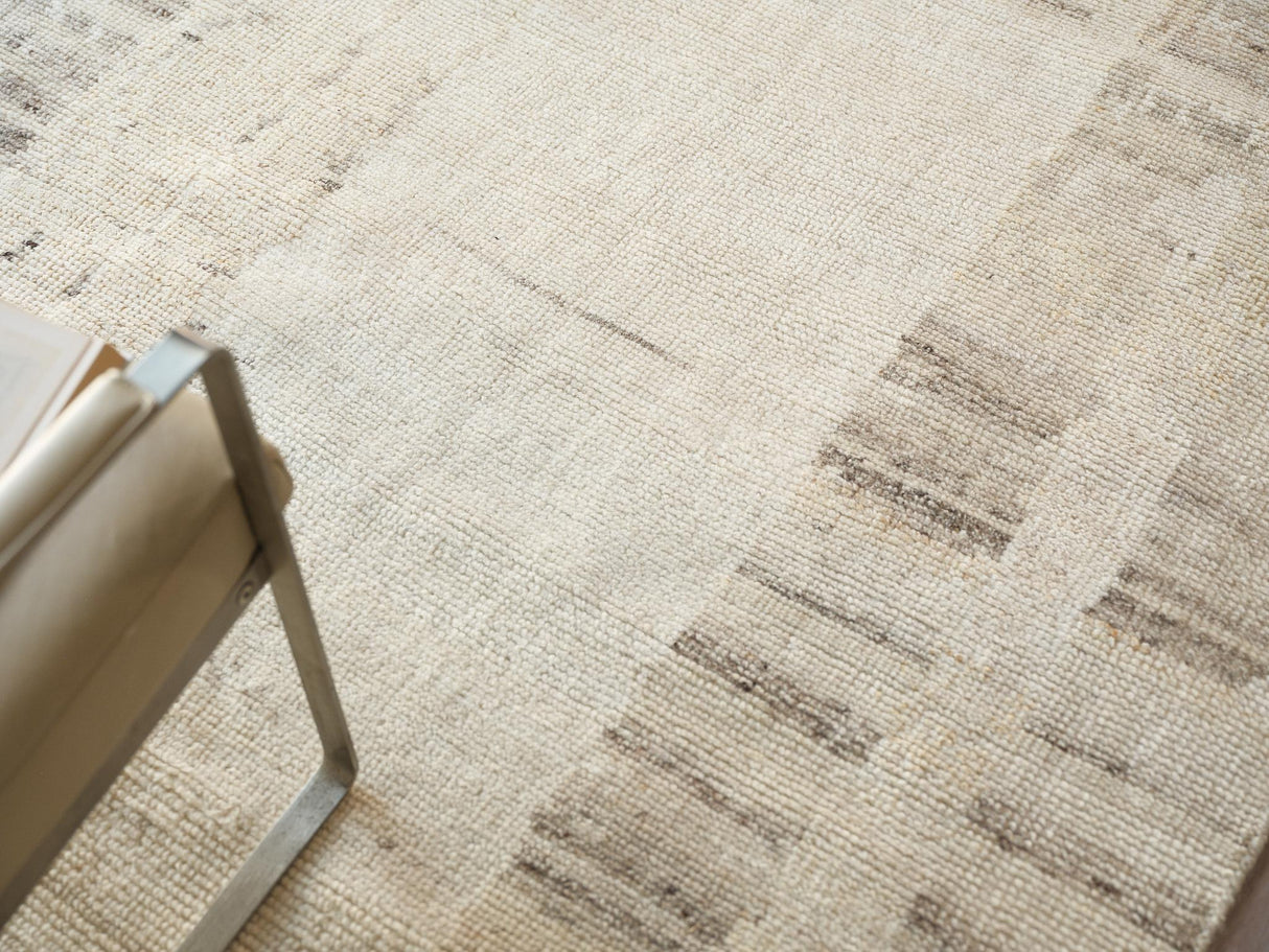 Exquisite Rugs Oslo hand-knotted Ghazni Wool 7537 Silver/Ivory 10' x 8' Area Rug