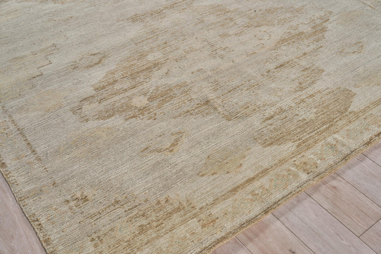 Exquisite Rugs Kingston hand-knotted Wool 7568 Tan/Beige 10' x 8' Area Rug