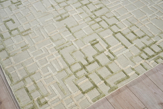 Exquisite Rugs Vista handloomed Wool/Bamboo Silk 7571 Green 14' x 10' Area Rug