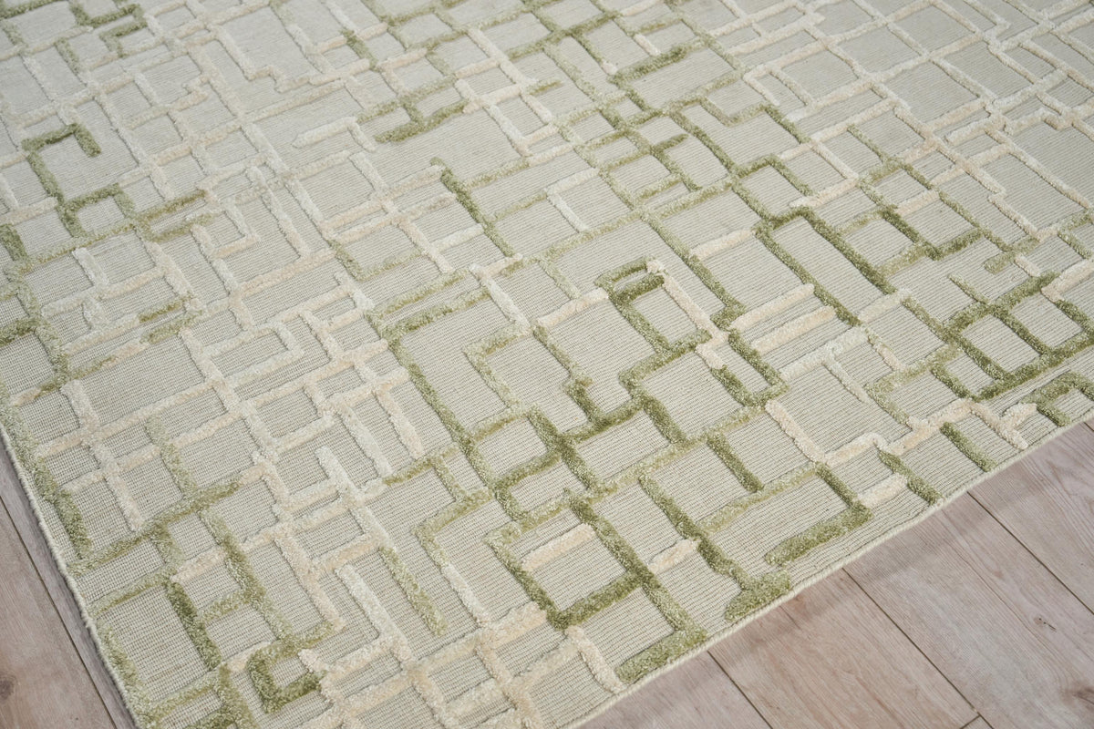 Exquisite Rugs Vista handloomed Wool/Bamboo Silk 7571 Green 15' x 12' Area Rug