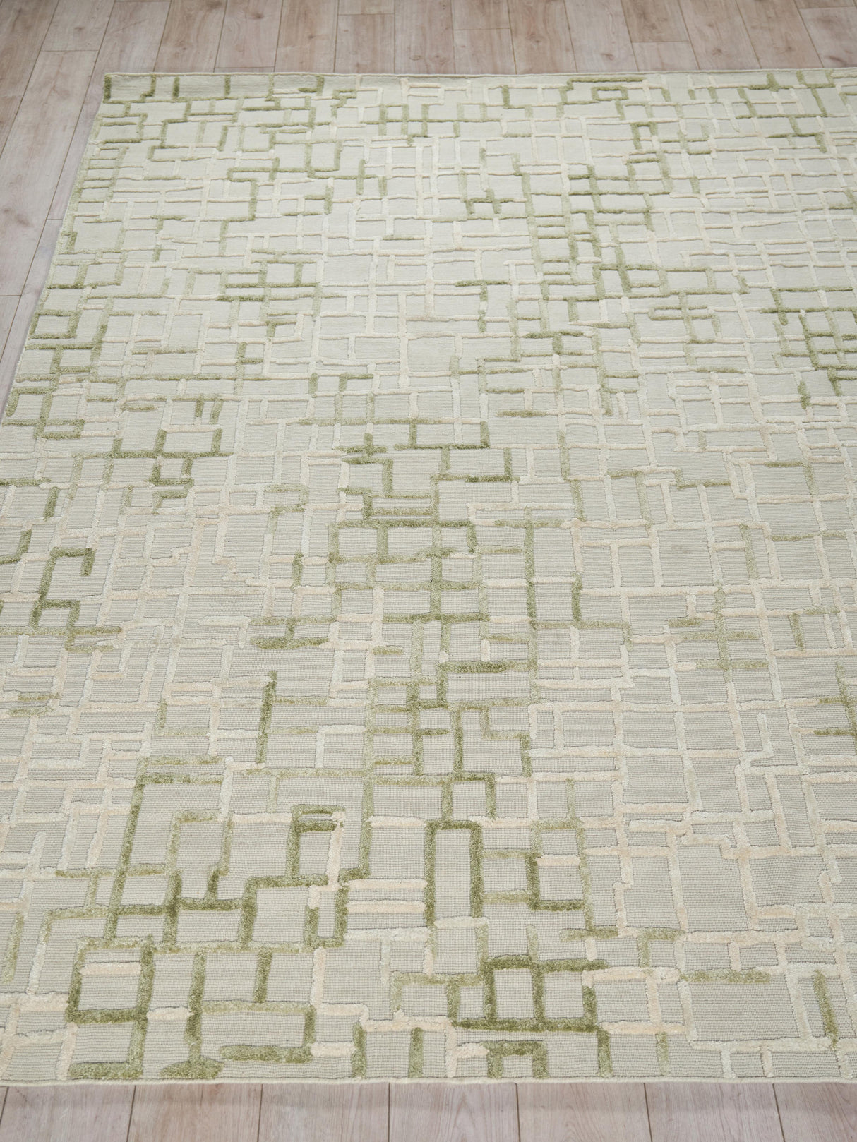 Exquisite Rugs Vista handloomed Wool/Bamboo Silk 7571 Green 15' x 12' Area Rug