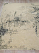 Exquisite Rugs Moderno hand-knotted New Zealand Wool 7572 Ivory/Black/Silver 10' x 8' Area Rug