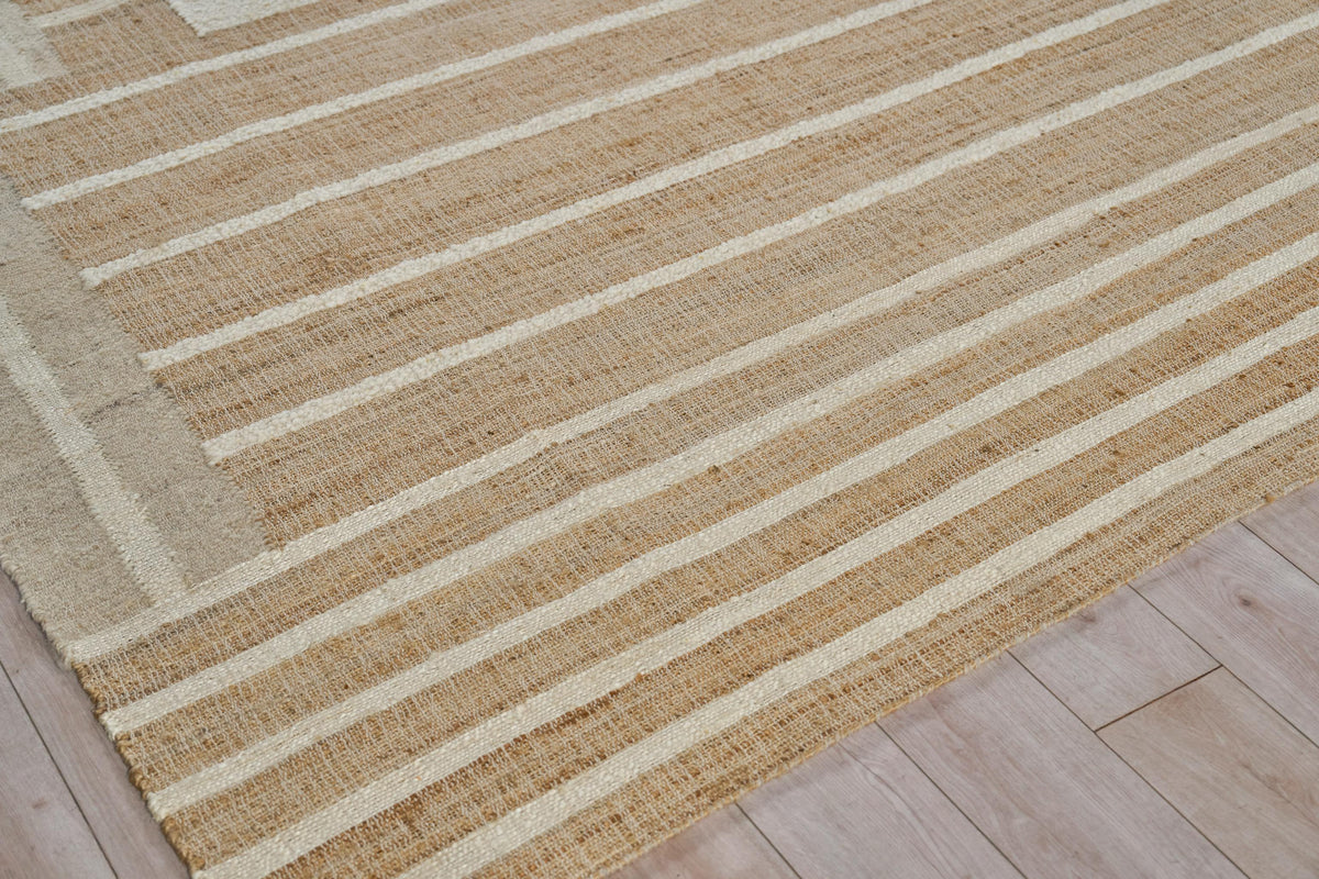 Exquisite Rugs Pompano flatweave Wool/Jute 7575 Ivory/Beige 9' x 6' Area Rug