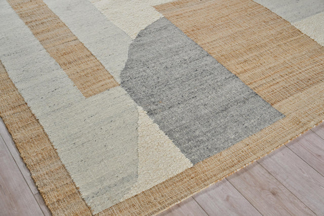 Exquisite Rugs Pompano flatweave Wool/Jute 7577 Ivory/Gray/Beige 9' x 6' Area Rug