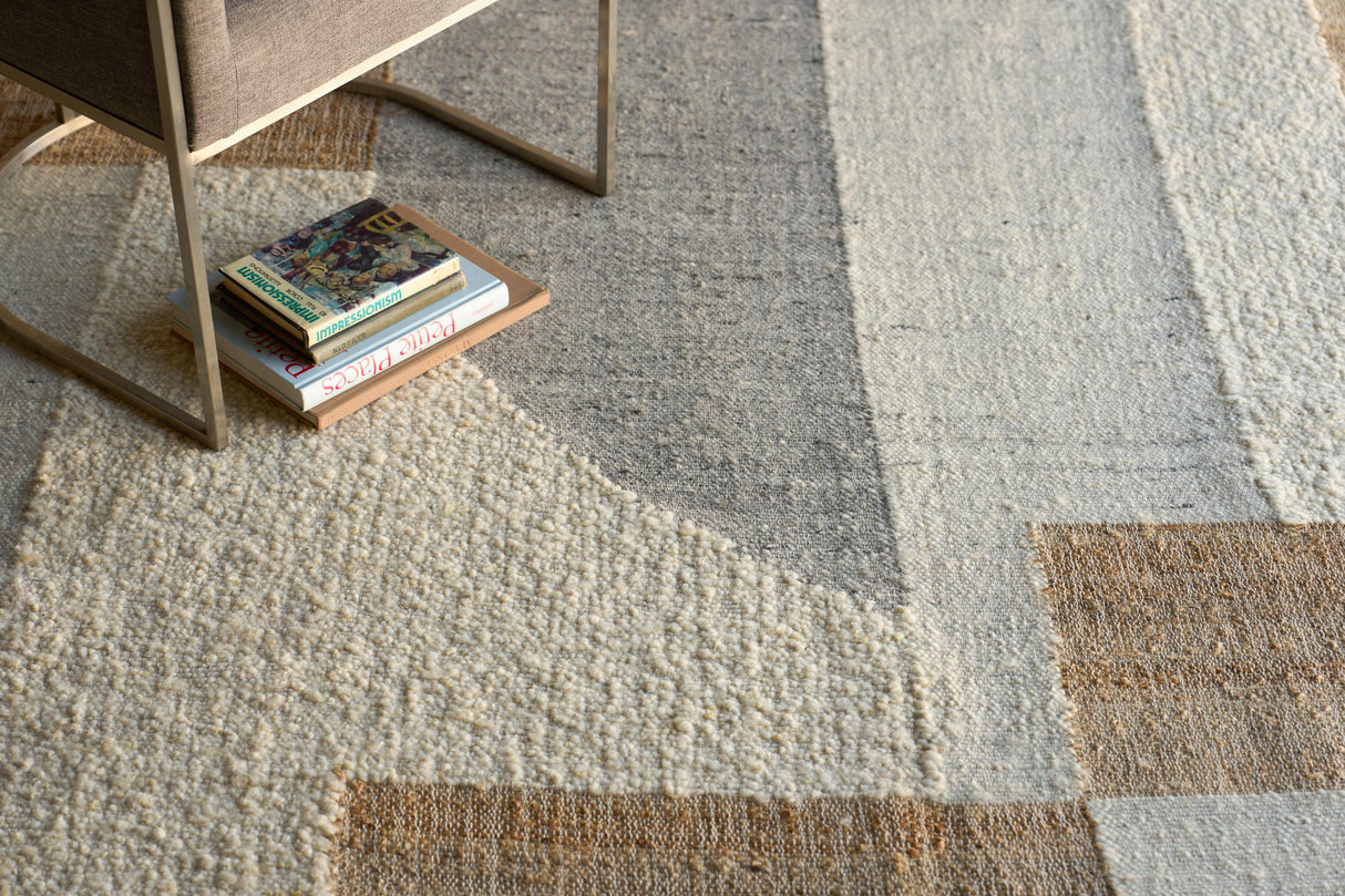 Exquisite Rugs Pompano flatweave Wool/Jute 7577 Ivory/Gray/Beige 9' x 6' Area Rug
