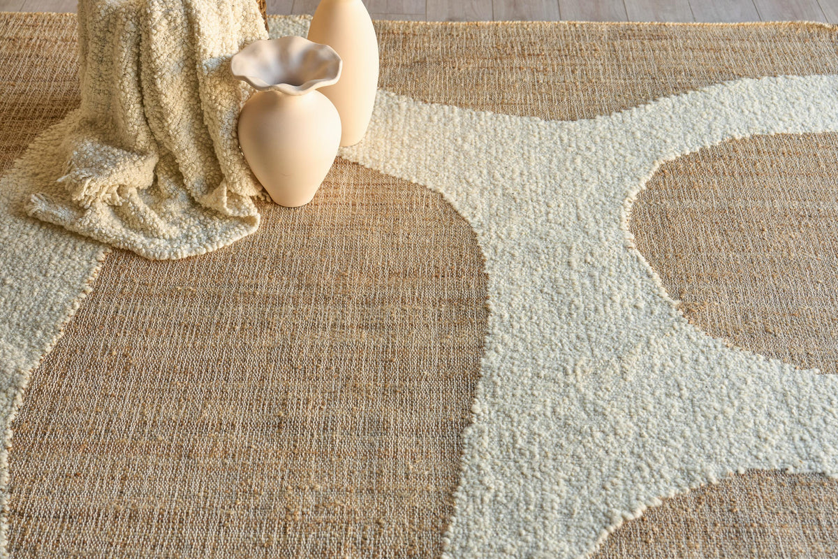 Exquisite Rugs Pompano flatweave Wool/Jute 7579 Ivory/Beige 9' x 6' Area Rug
