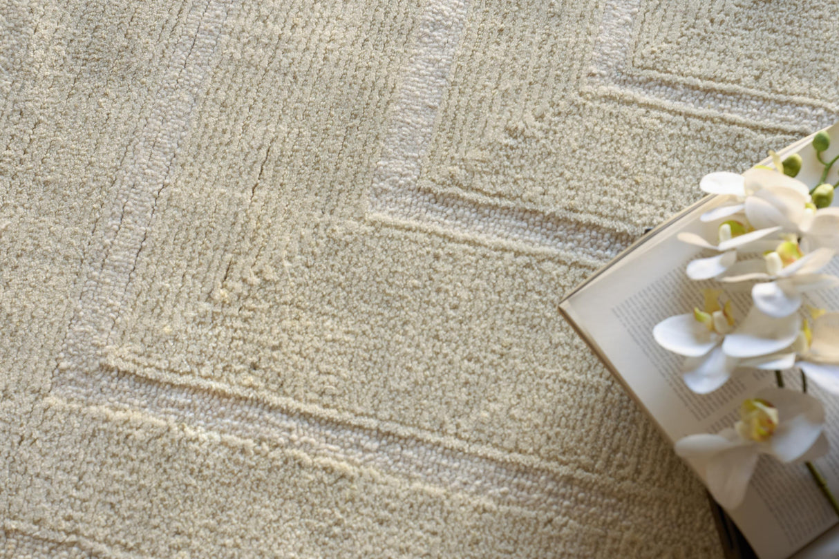 Exquisite Rugs Maddox hand-tufted New Zealand Wool 7613 Ivory 14' x 10' Area Rug
