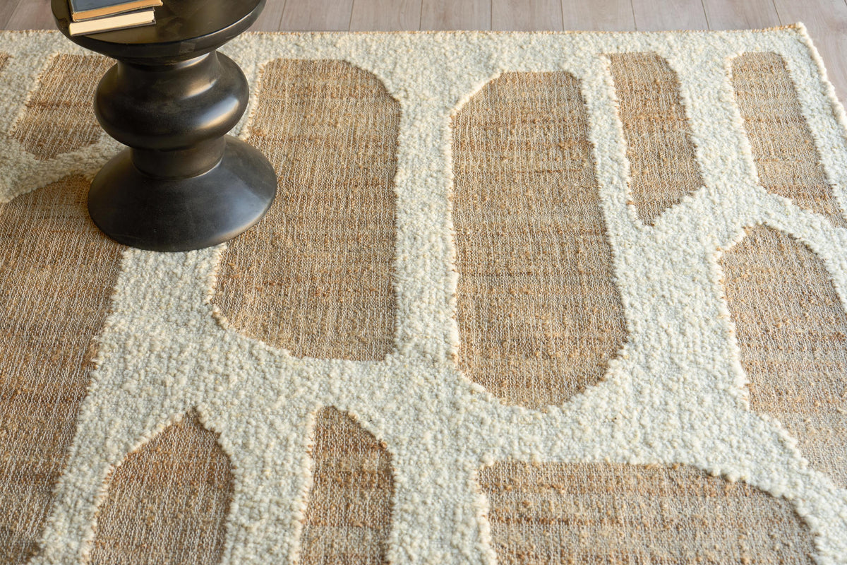 Exquisite Rugs Pompano flatweave Wool/Jute 7578 Ivory/Beige 9' x 6' Area Rug
