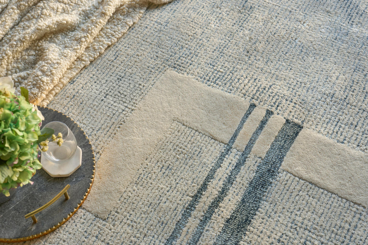 Exquisite Rugs Nicada hand-tufted New Zealand Wool 7616 Blue/Ivory 15' x 12' Area Rug