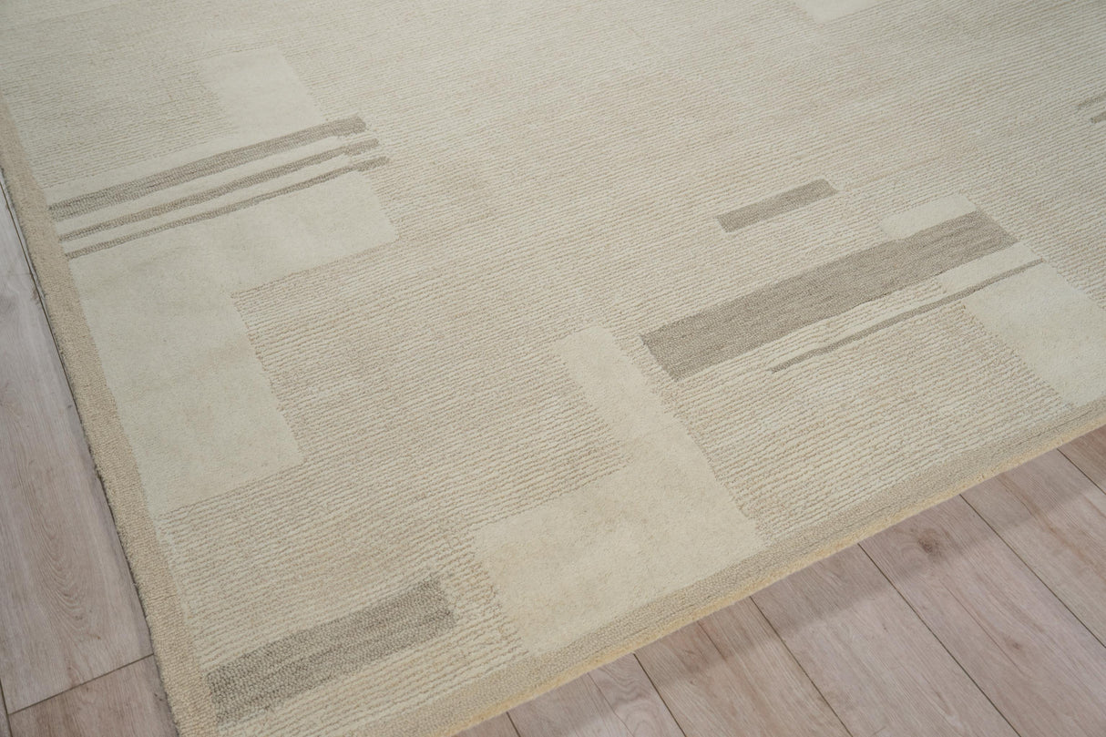 Exquisite Rugs Nicada hand-tufted New Zealand Wool 7617 Silver/Ivory 14' x 10' Area Rug