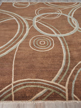 Exquisite Rugs Soho hand-knotted New Zealand Wool 8046 Brown 10' x 9' Area Rug