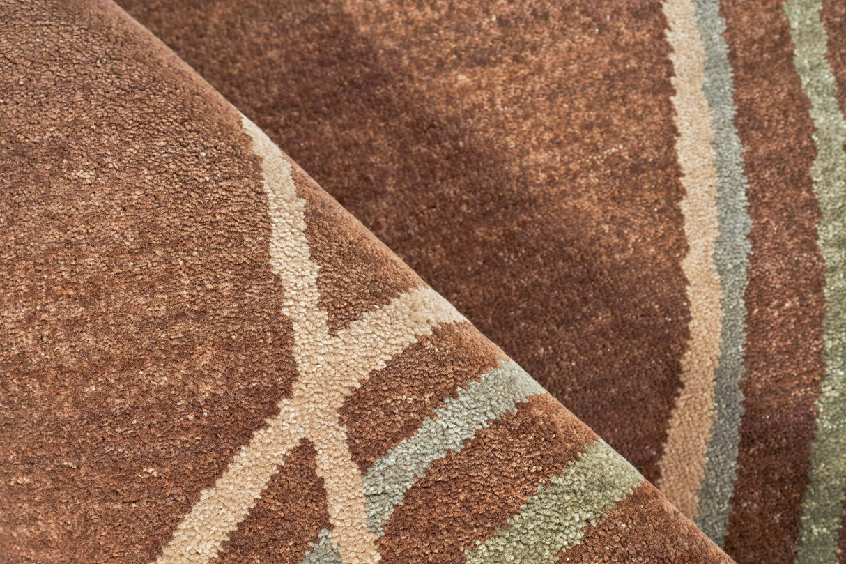Exquisite Rugs Soho hand-knotted New Zealand Wool 8046 Brown 10' x 9' Area Rug