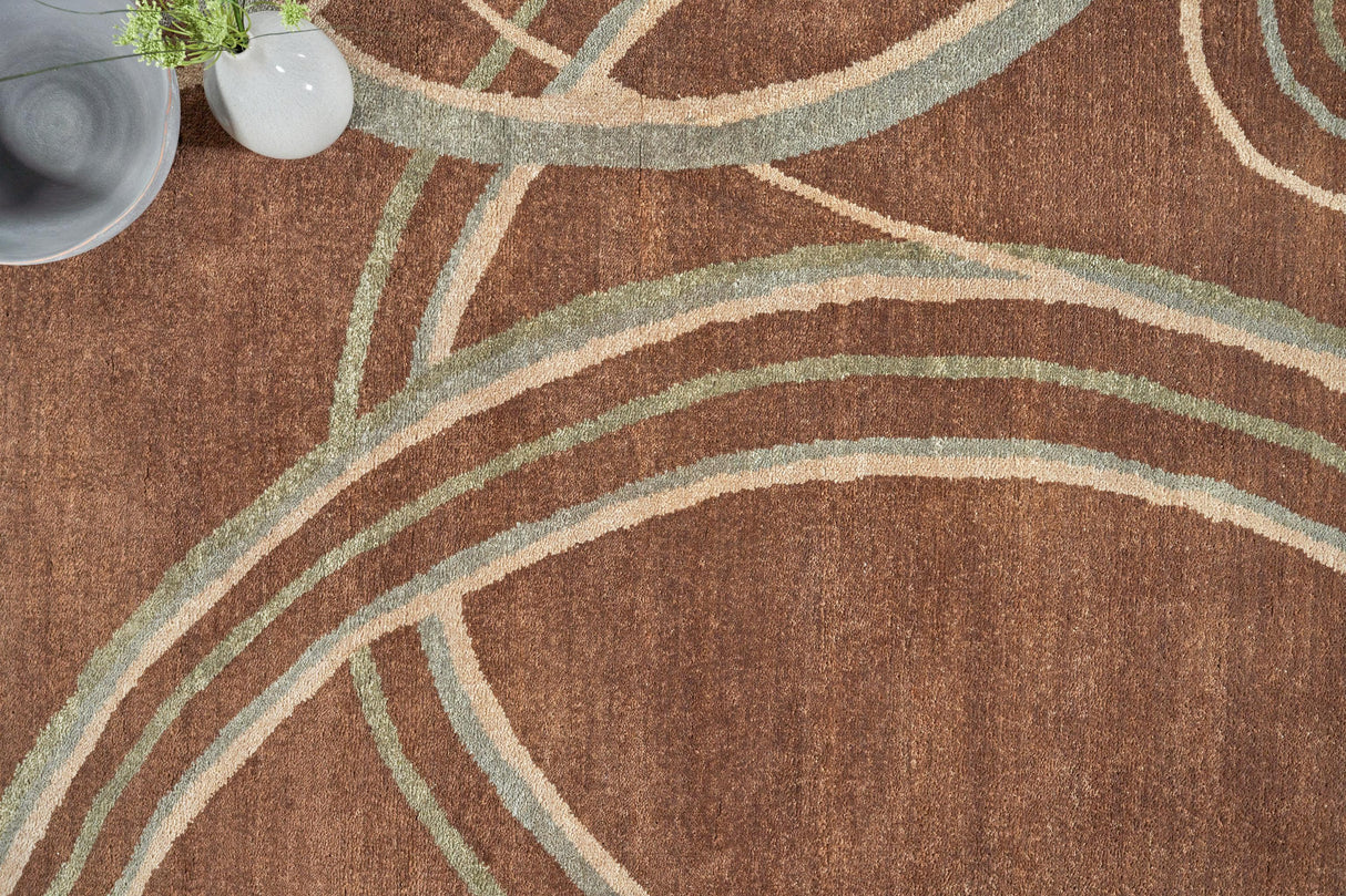 Exquisite Rugs Soho hand-knotted New Zealand Wool 8046 Brown 10' x 9' Area Rug