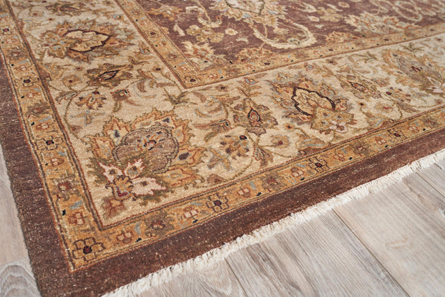 Exquisite Rugs Antique Weave Ziegler hand-knotted New Zealand Wool 8053 Brown/Ivory 10' x 9' Area Rug