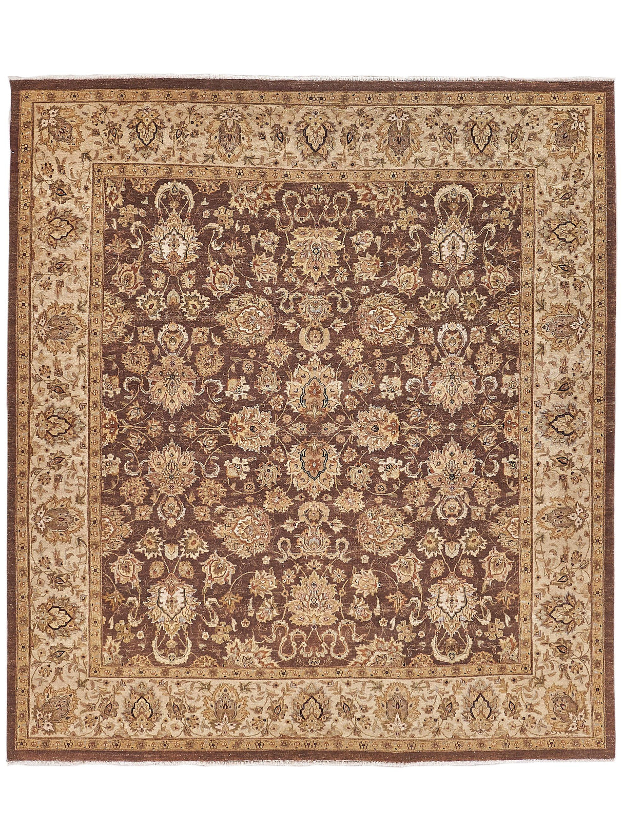 Exquisite Rugs Antique Weave Ziegler hand-knotted New Zealand Wool 8053 Brown/Ivory 10' x 9' Area Rug