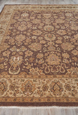Exquisite Rugs Antique Weave Ziegler hand-knotted New Zealand Wool 8053 Brown/Ivory 10' x 9' Area Rug