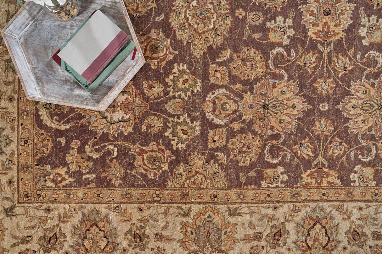 Exquisite Rugs Antique Weave Ziegler hand-knotted New Zealand Wool 8053 Brown/Ivory 10' x 9' Area Rug