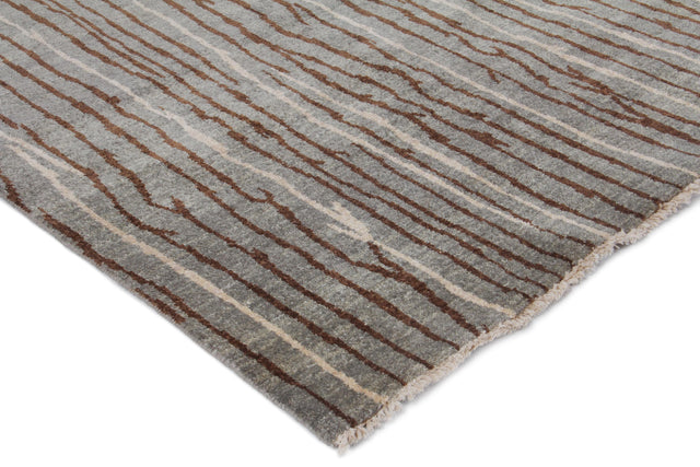 Exquisite Rugs Soho hand-knotted New Zealand Wool 8056 Light Blue/Brick 10' x 9' Area Rug