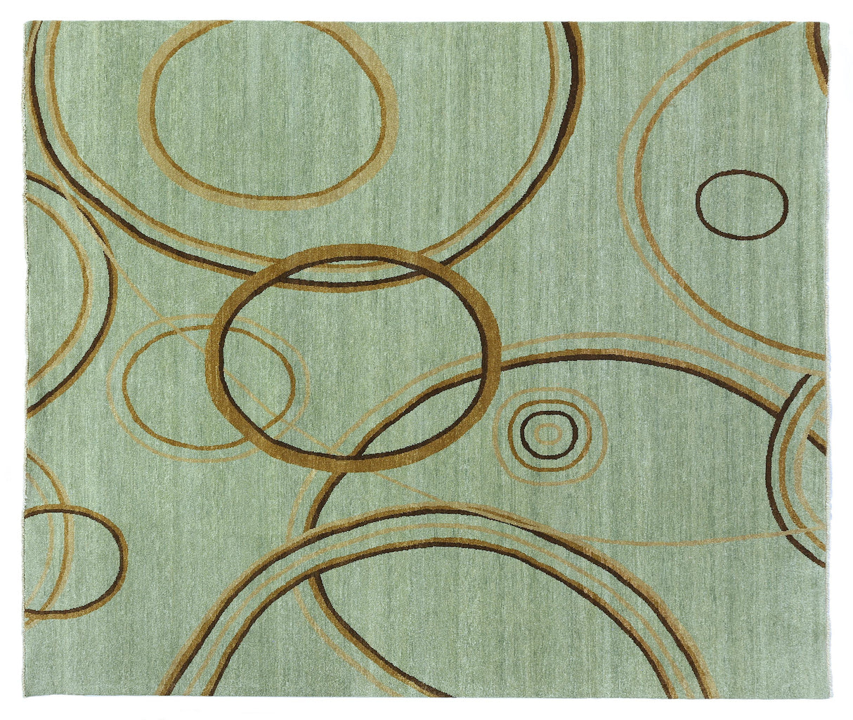 Exquisite Rugs Soho hand-knotted New Zealand Wool 8057 Light Blue/Green 9' x 6' Area Rug