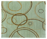Exquisite Rugs Soho hand-knotted New Zealand Wool 8057 Light Blue/Green 9' x 6' Area Rug