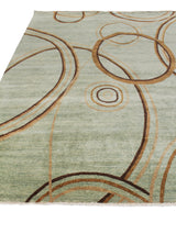 Exquisite Rugs Soho hand-knotted New Zealand Wool 8057 Light Blue/Green 9' x 6' Area Rug