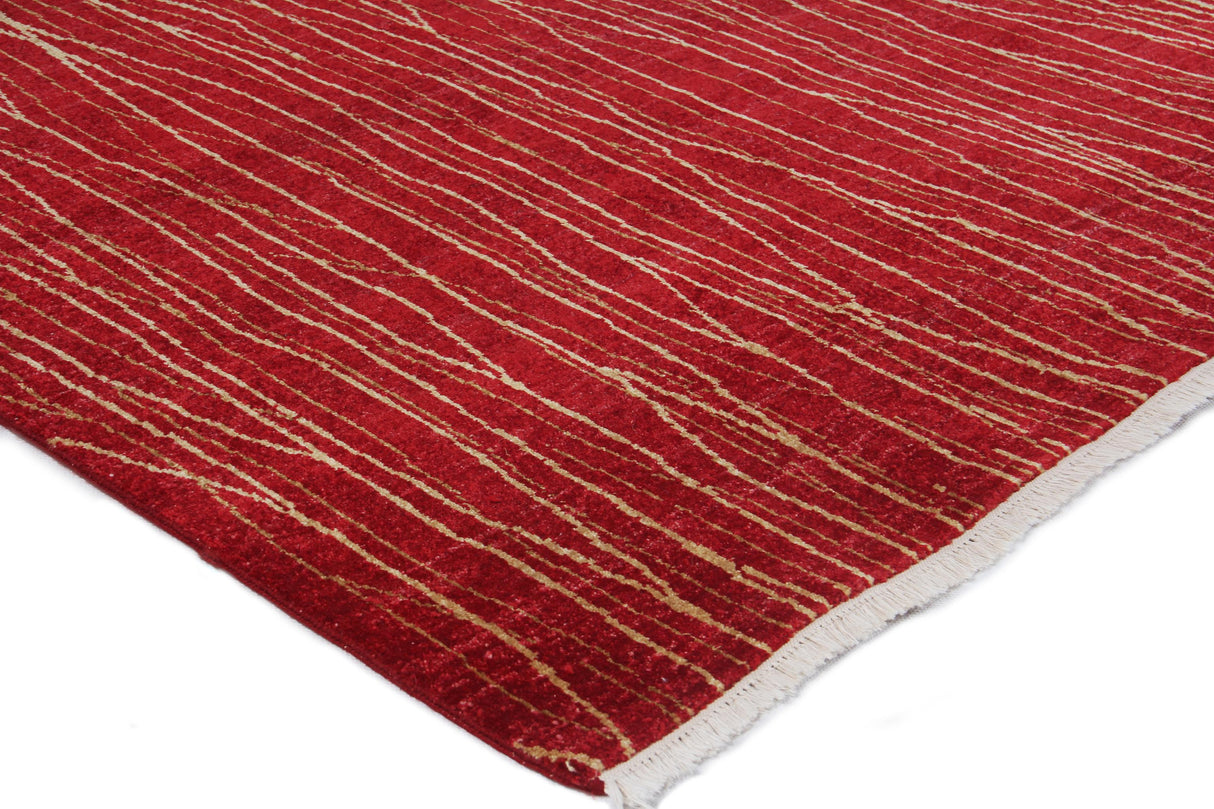 Exquisite Rugs Soho hand-knotted New Zealand Wool 8060 Red 10' x 9' Area Rug