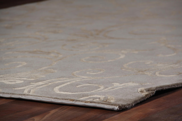 Exquisite Rugs Super Tibetan hand-knotted Wool/Bamboo Silk 8097 Beige 12' x 9' Area Rug