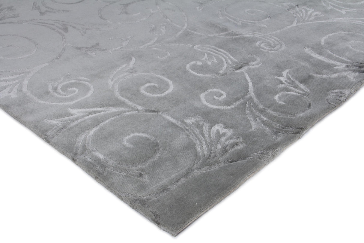 Exquisite Rugs Super Tibetan hand-knotted Wool/Bamboo Silk 8099 Blue 10' x 9' Area Rug