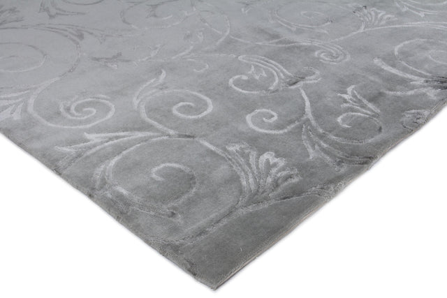 Exquisite Rugs Super Tibetan hand-knotted Wool/Bamboo Silk 8099 Blue 10' x 9' Area Rug
