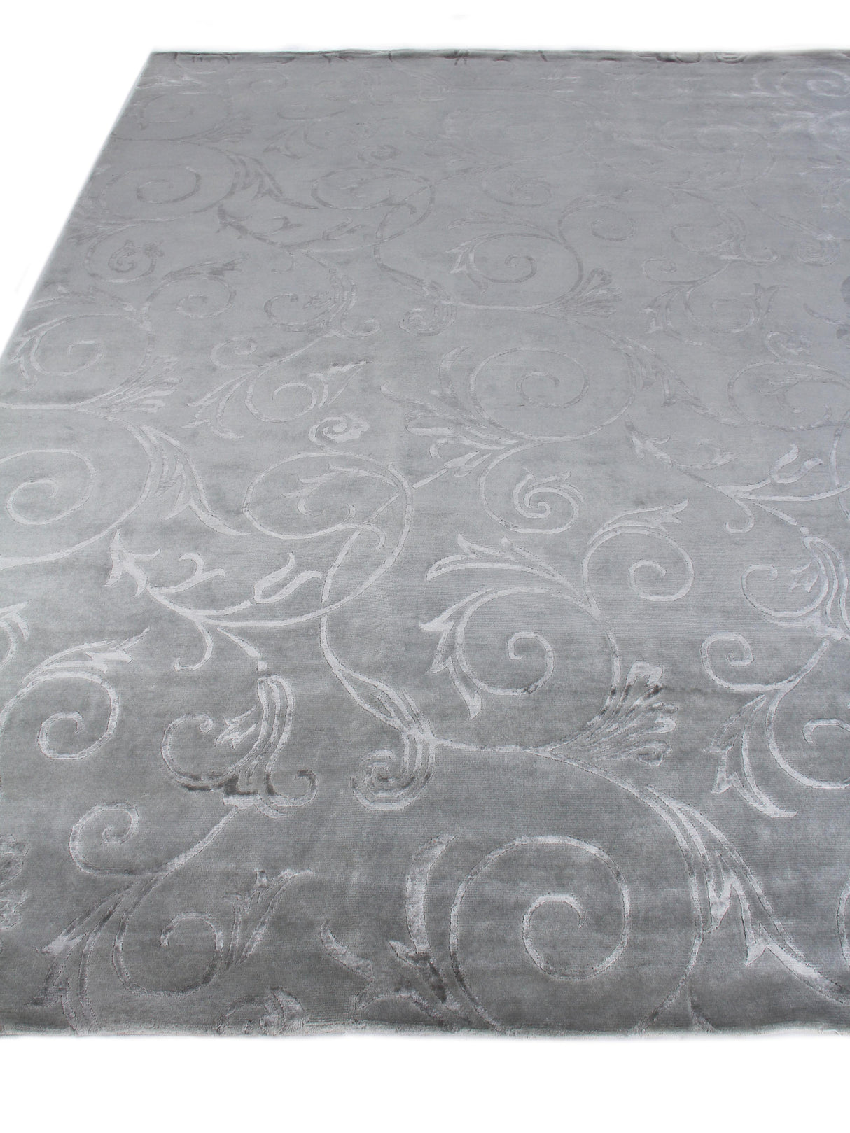 Exquisite Rugs Super Tibetan hand-knotted Wool/Bamboo Silk 8099 Blue 10' x 9' Area Rug