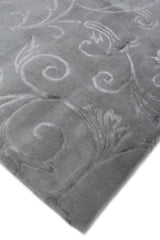 Exquisite Rugs Super Tibetan hand-knotted Wool/Bamboo Silk 8099 Blue 10' x 9' Area Rug