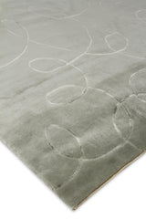 Exquisite Rugs Super Tibetan hand-knotted Wool/Bamboo Silk 8101 Blue 9' x 6' Area Rug