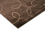 Exquisite Rugs Super Tibetan hand-knotted Wool/Bamboo Silk 8102 Chocolate 12' x 9' Area Rug