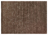 Exquisite Rugs Super Tibetan hand-knotted Wool/Bamboo Silk 8102 Chocolate 12' x 9' Area Rug