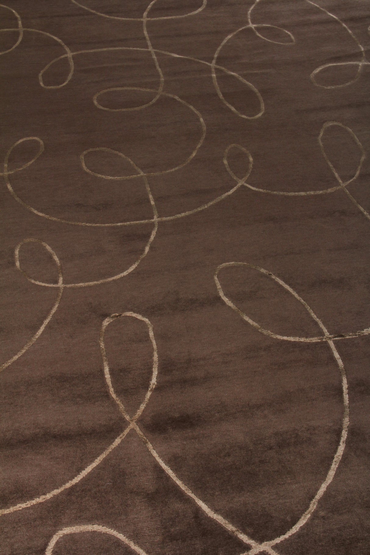 Exquisite Rugs Super Tibetan hand-knotted Wool/Bamboo Silk 8102 Chocolate 12' x 9' Area Rug