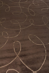 Exquisite Rugs Super Tibetan hand-knotted Wool/Bamboo Silk 8102 Chocolate 12' x 9' Area Rug