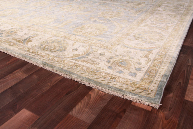 Exquisite Rugs Antique Weave Oushak hand-knotted New Zealand Wool 8146 Light Blue/Ivory 20' x 15' Area Rug