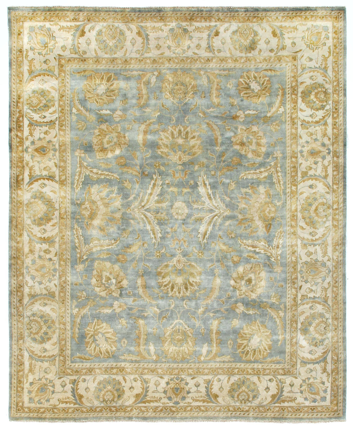 Exquisite Rugs Antique Weave Oushak hand-knotted New Zealand Wool 8146 Light Blue/Ivory 20' x 15' Area Rug