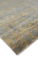 Exquisite Rugs Contemporary hand-knotted Wool/Silk 8181 Beige/Light Blue 10' x 9' Area Rug