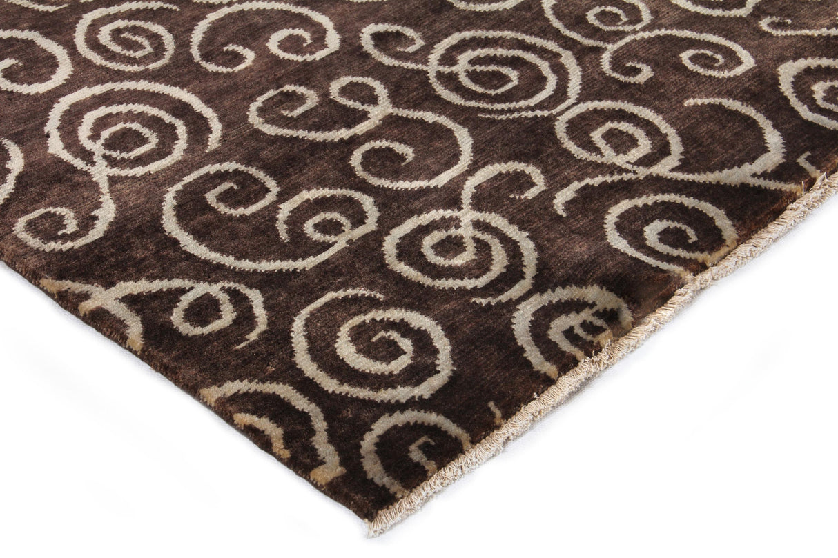 Exquisite Rugs Metro hand-knotted New Zealand Wool 8185 Brown/Light Blue 10' x 8' Area Rug