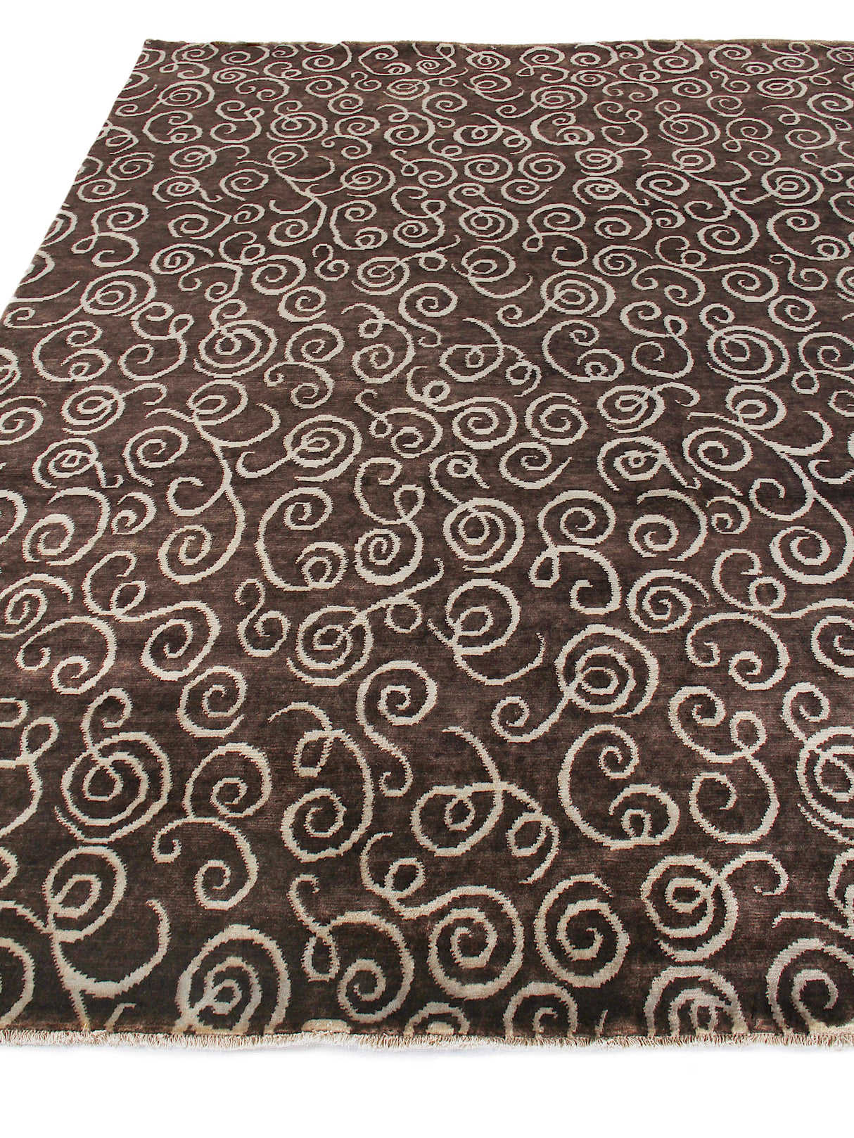 Exquisite Rugs Metro hand-knotted New Zealand Wool 8185 Brown/Light Blue 10' x 8' Area Rug