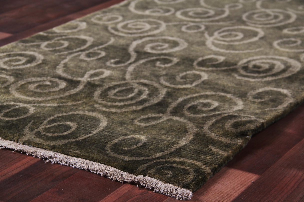 Exquisite Rugs Metro hand-knotted New Zealand Wool 8185 Brown/Light Blue 10' x 8' Area Rug