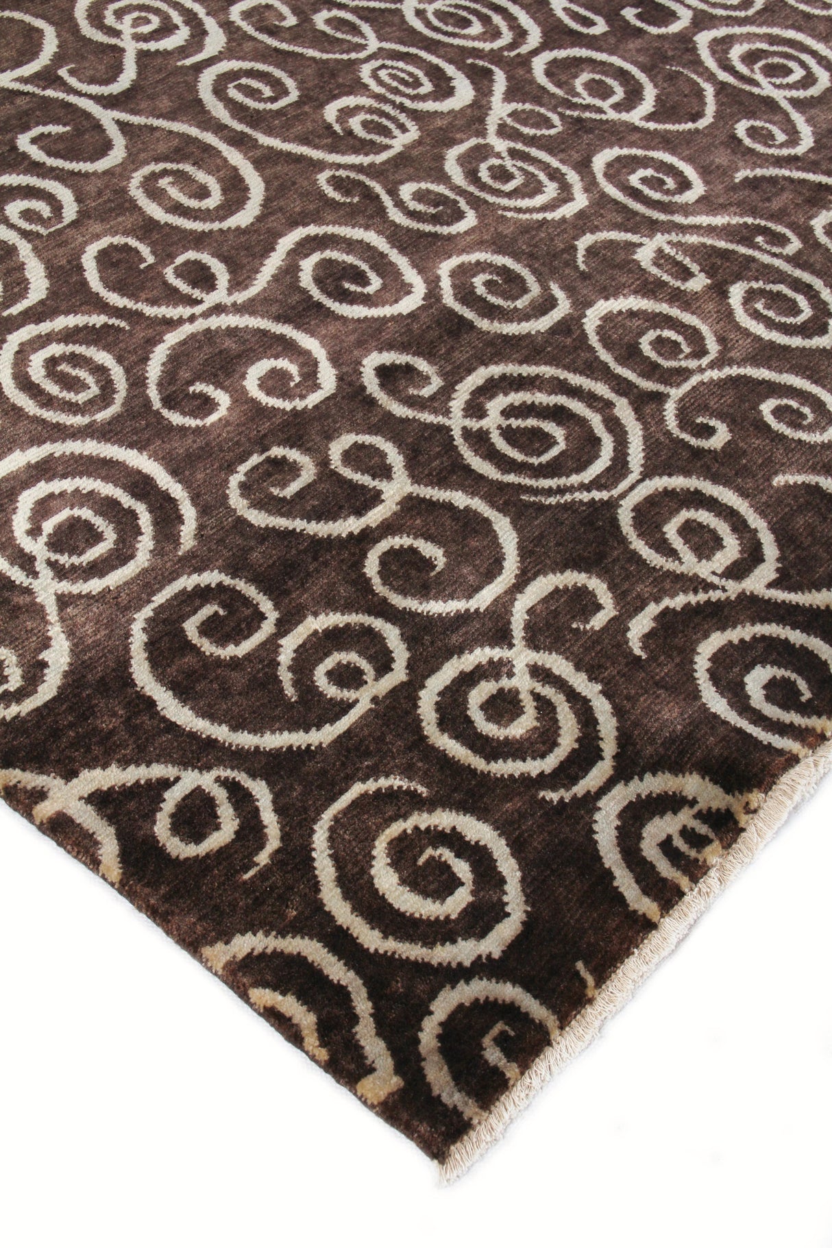 Exquisite Rugs Metro hand-knotted New Zealand Wool 8185 Brown/Light Blue 10' x 9' Area Rug