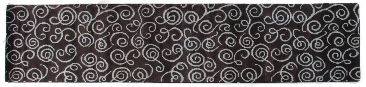 Exquisite Rugs Metro hand-knotted New Zealand Wool 8185 Brown/Light Blue 10' x 9' Area Rug