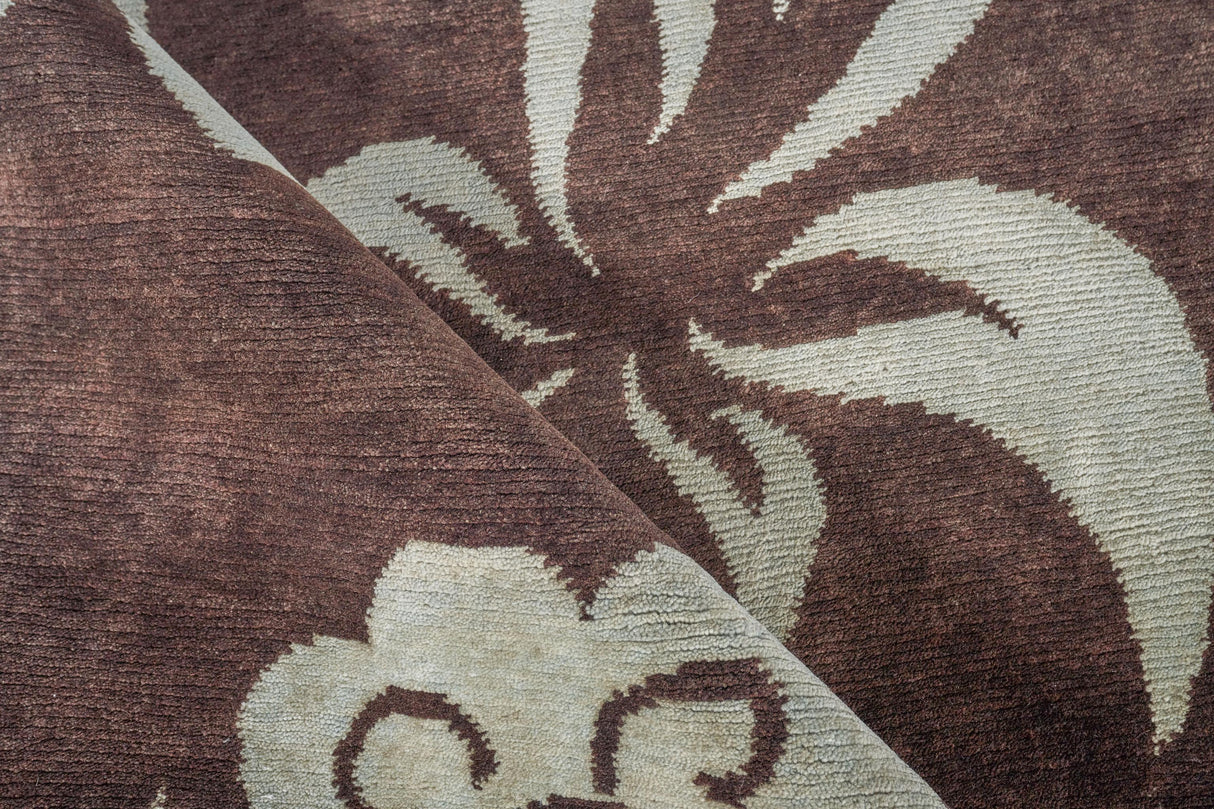 Exquisite Rugs Antique Weave Ziegler hand-knotted Wool 8232 Brown/Light Blue 12.5' x 9' Area Rug