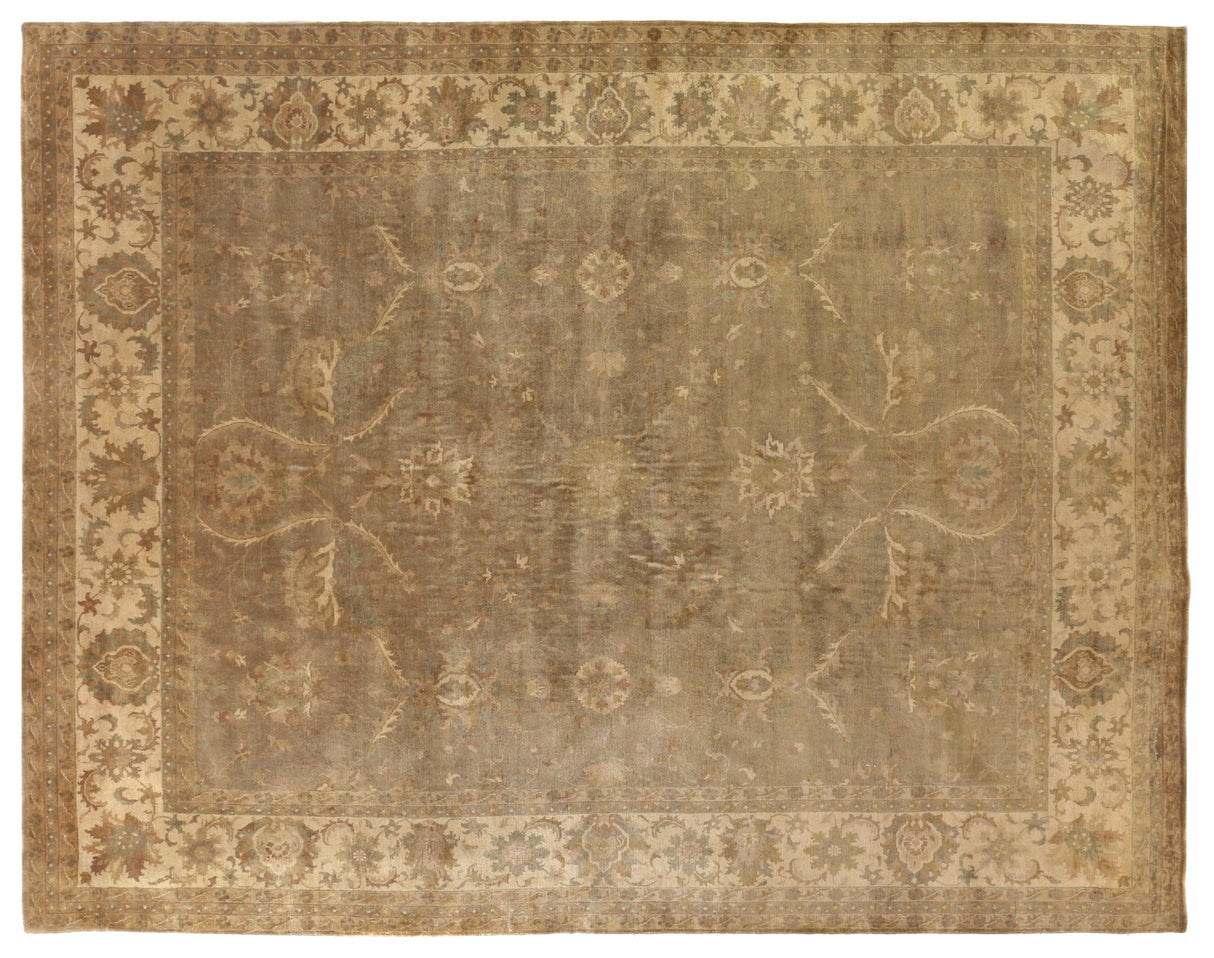 Exquisite Rugs Antique Weave Oushak hand-knotted New Zealand Wool 8252 Beige/Ivory 18' x 14' Area Rug