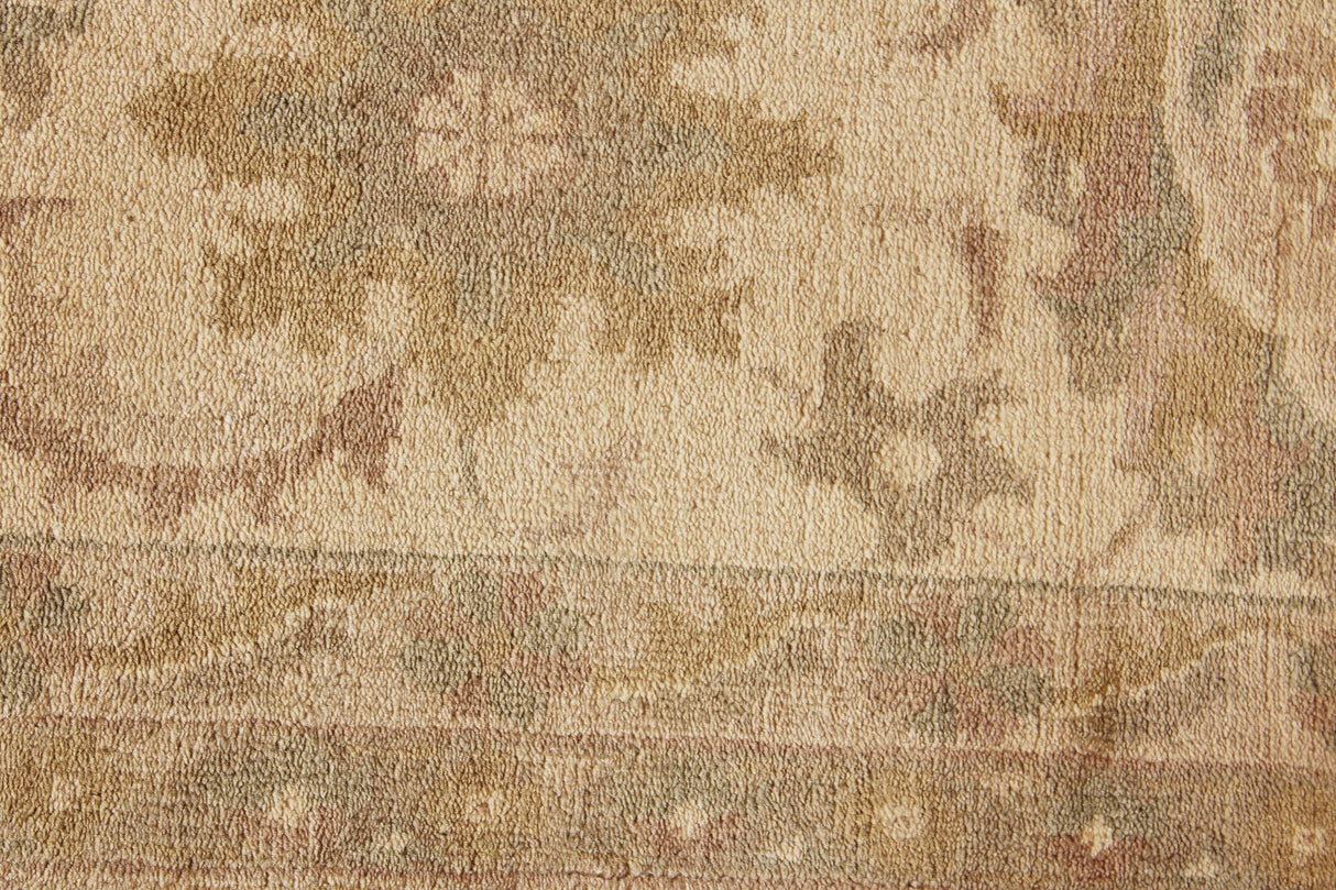 Exquisite Rugs Antique Weave Oushak hand-knotted New Zealand Wool 8252 Beige/Ivory 18' x 14' Area Rug