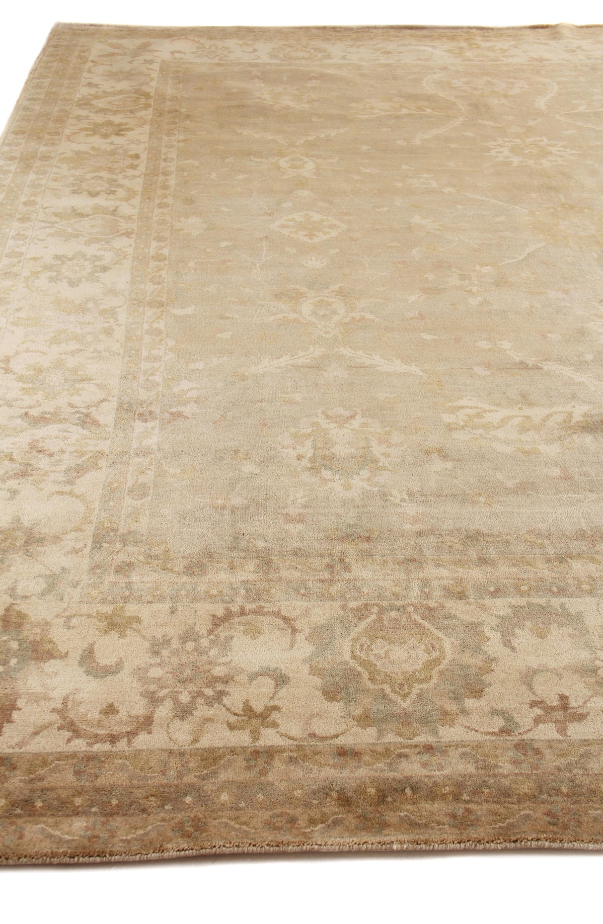 Exquisite Rugs Antique Weave Oushak hand-knotted New Zealand Wool 8252 Beige/Ivory 18' x 14' Area Rug