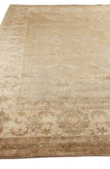 Exquisite Rugs Antique Weave Oushak hand-knotted New Zealand Wool 8252 Beige/Ivory 18' x 14' Area Rug