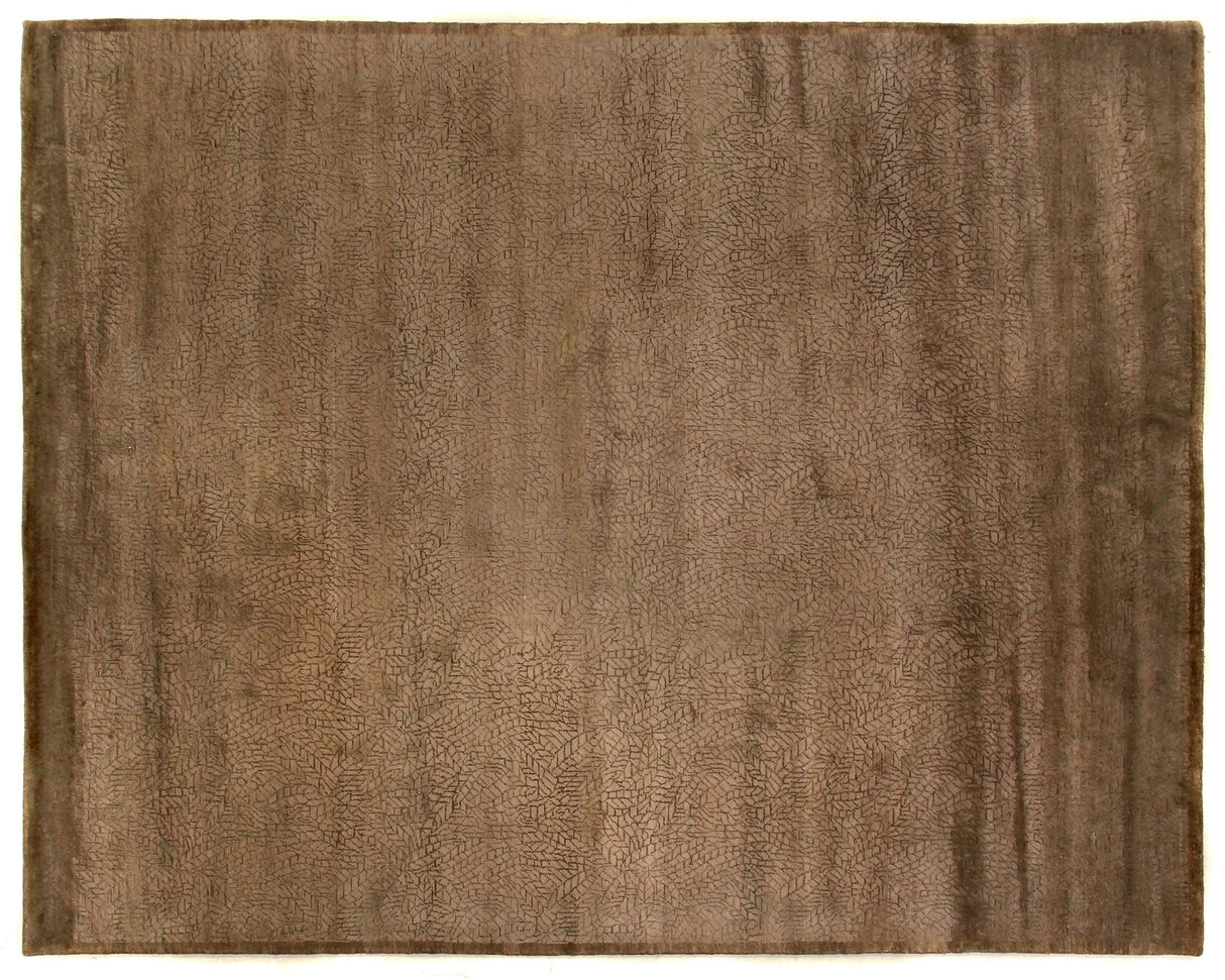 Exquisite Rugs Mosaic hand-knotted Bamboo Silk 8263 Brown/Silk 15' x 12' Area Rug